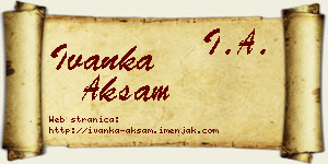 Ivanka Akšam vizit kartica